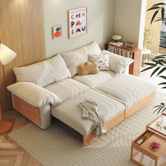Hompkin Japandi Pull-Out Sofa Bed in Solid Wood and Premium Fabric Main Product Image