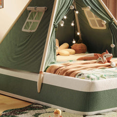 Hompkin Kids Tent Bed with Canopy and LED Lights