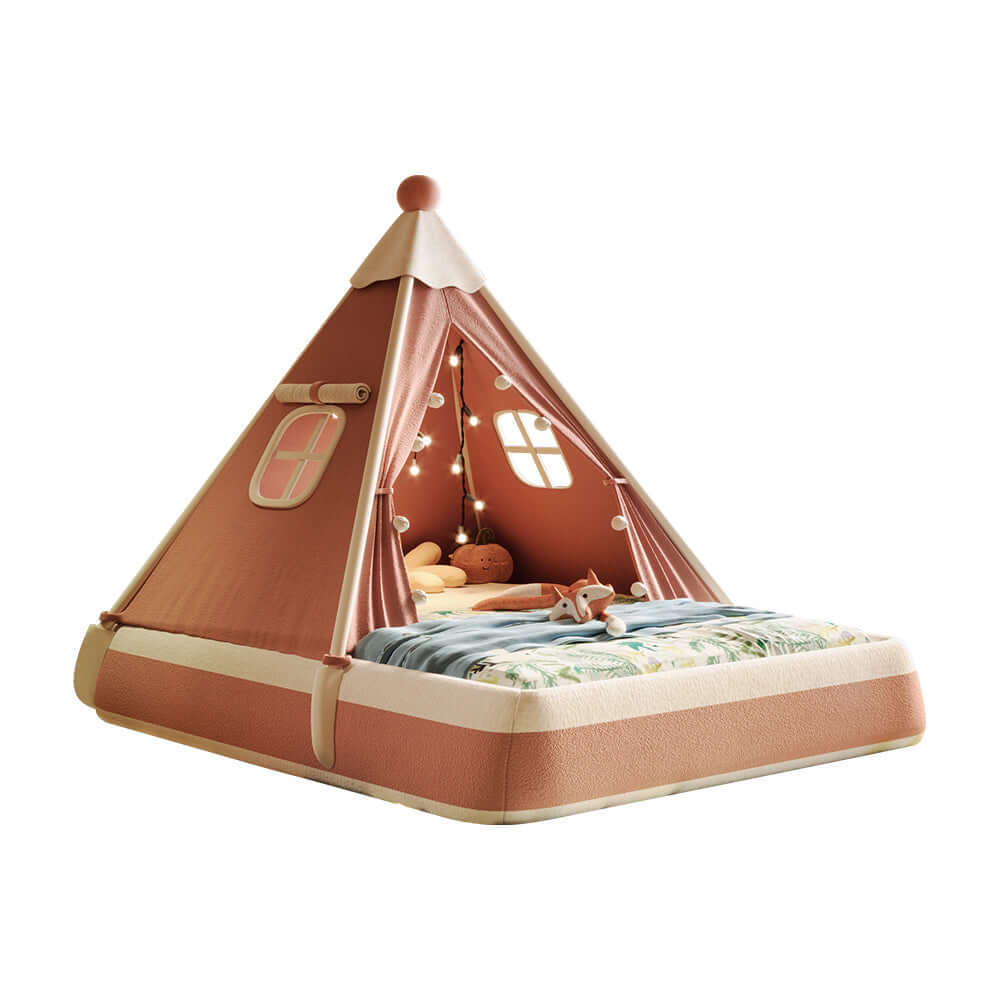 Hompkin Kids Tent Bed with Canopy and LED Lights
