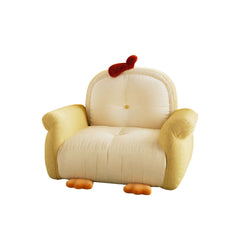 Hompkin Little Chick Cartoon Kids Sofa – Soft Short-Pile Fabric, Rounded Playful Design