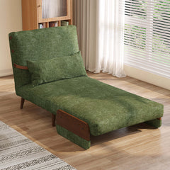 Hompkin Mid-Century Modern Convertible Sofa Bed in Chenille or Cotton-Linen