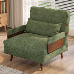 Hompkin Mid-Century Modern Convertible Sofa Bed in Chenille or Cotton-Linen Main Product Image