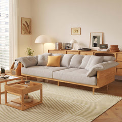 Hompkin Modern 3-Seat Linen-Blend Sofa with Solid Wood Frame Main Product Image