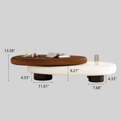 Hompkin Modern Swivel Coffee Table with Free-Form Top and Three-Leg Base