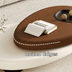 Hompkin Modern Swivel Coffee Table with Free-Form Top and Three-Leg Base