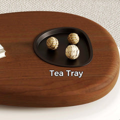 Hompkin Modern Swivel Coffee Table with Free-Form Top and Three-Leg Base