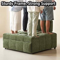 Hompkin Modern Tufted Chenille Pull-Out Single Sofa Bed