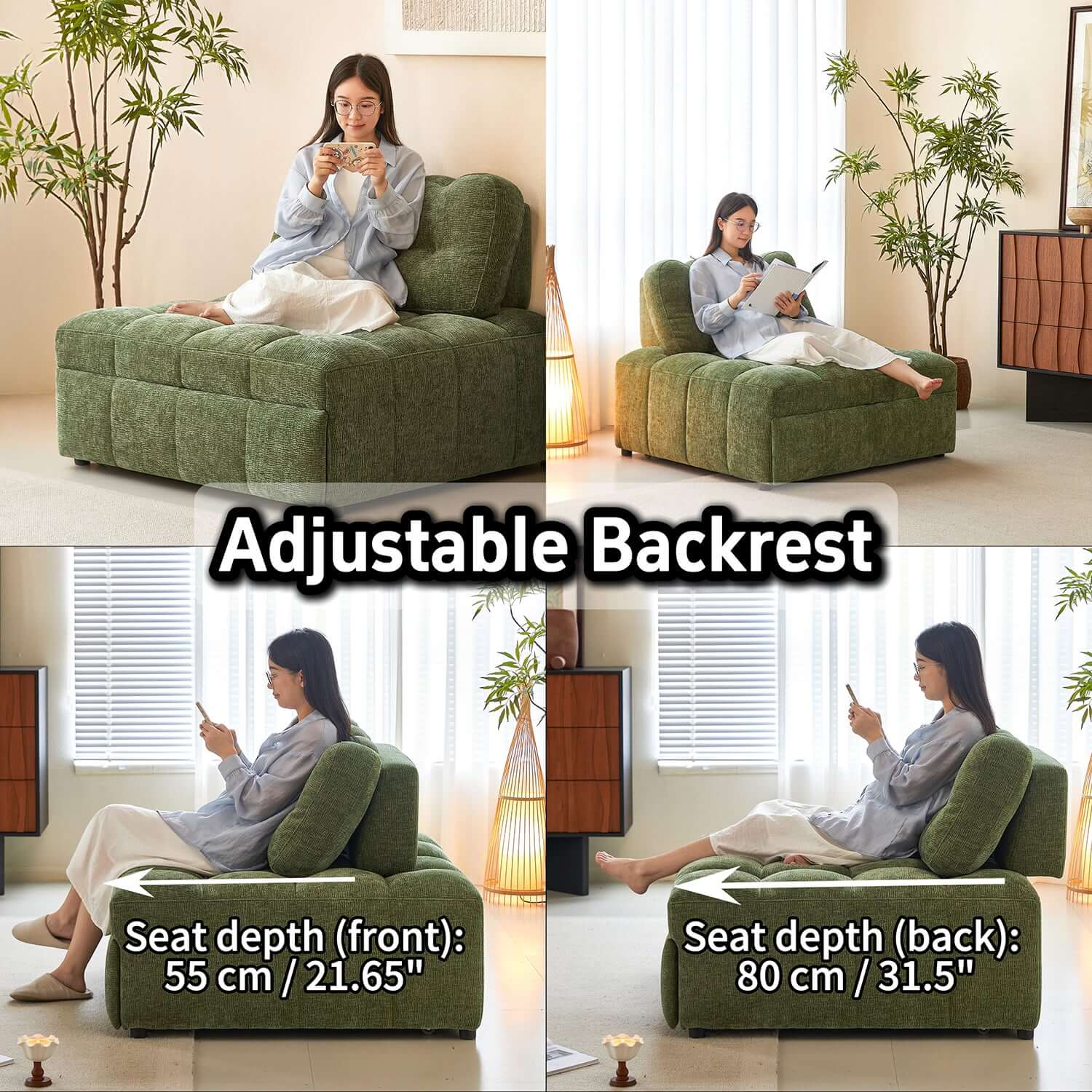 Hompkin Modern Tufted Chenille Pull-Out Single Sofa Bed