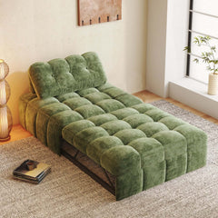 Hompkin Modern Tufted Chenille Pull-Out Single Sofa Bed