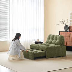 Hompkin Modern Tufted Chenille Pull-Out Single Sofa Bed