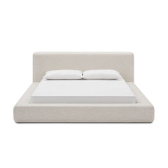 Hompkin Modern Upholstered Platform Bed with Linen-Blend Fabric