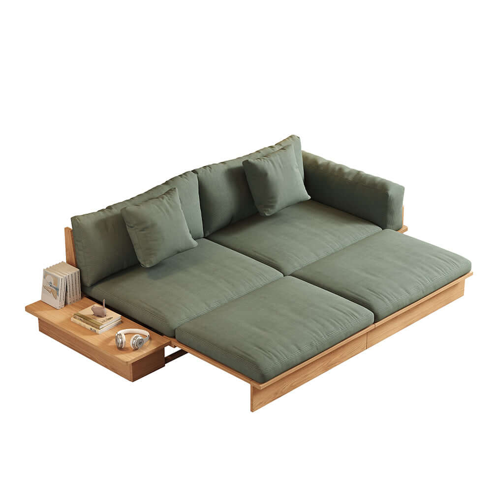 Hompkin Modular Floor Sofa Bed with Pull-Out Queen Mattress and Lift-Top Storage