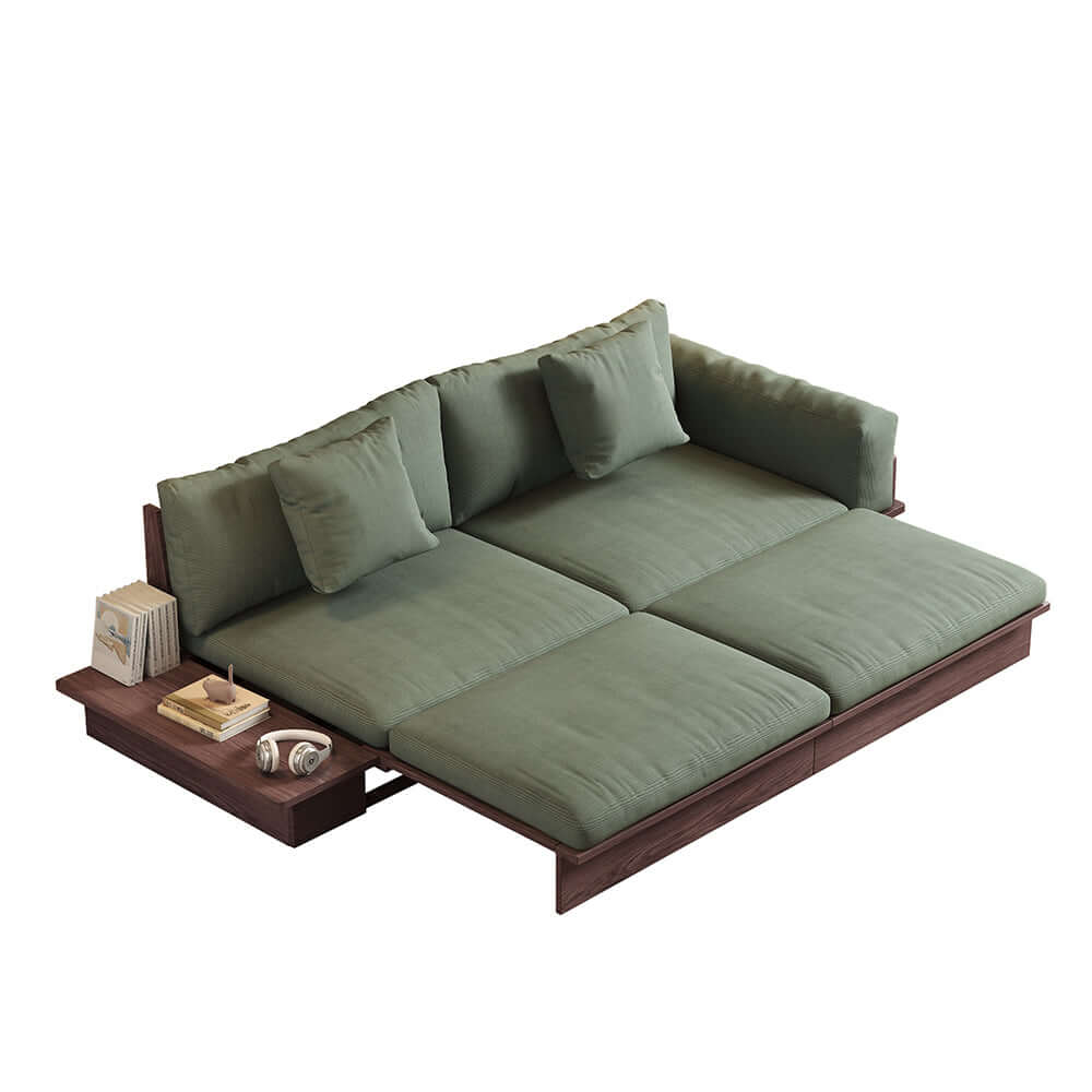 Hompkin Modular Floor Sofa Bed with Pull-Out Queen Mattress and Lift-Top Storage
