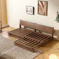 Hompkin Modular Sleeper Sofa Bed – Solid Wood Mid-Century Japandi Design