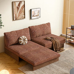 Hompkin Modular Sleeper Sofa Bed – Solid Wood Mid-Century Japandi Design