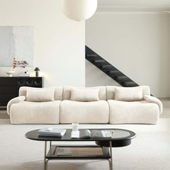 Hompkin Modular Teddy Velvet Curved Sectional Sofa Set