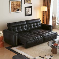 Hompkin Retro Electric Pull-Out Leather Sofa Bed with Tufted Design Main Product Image