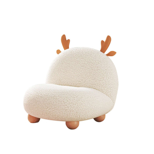 Hompkin's Little Deer Kids Lazy Sofa – Teddy Velvet & Solid Wood Design