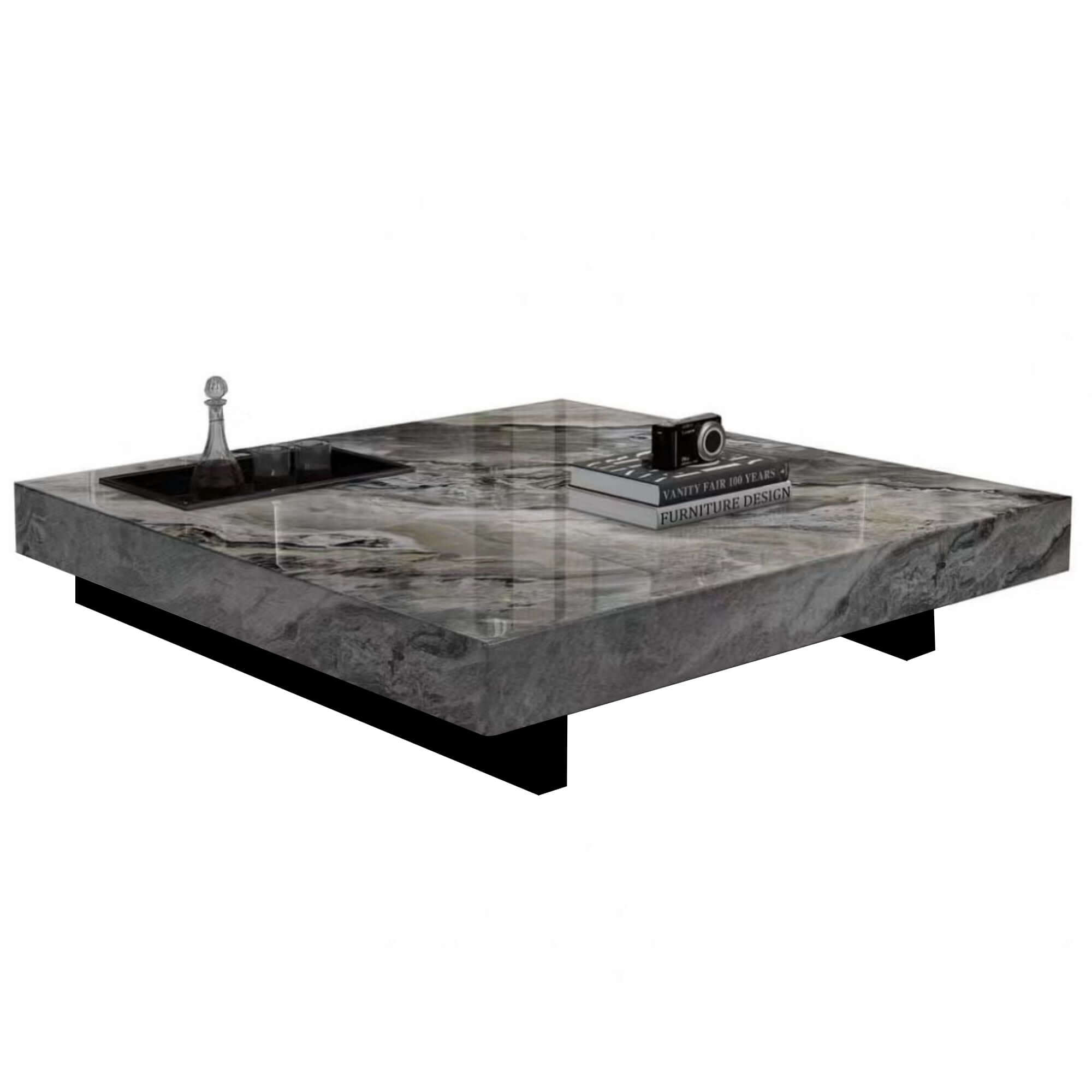Hompkin Sintered Stone Square Coffee Table with Integrated Tray