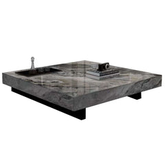 Hompkin Sintered Stone Square Coffee Table with Integrated Tray