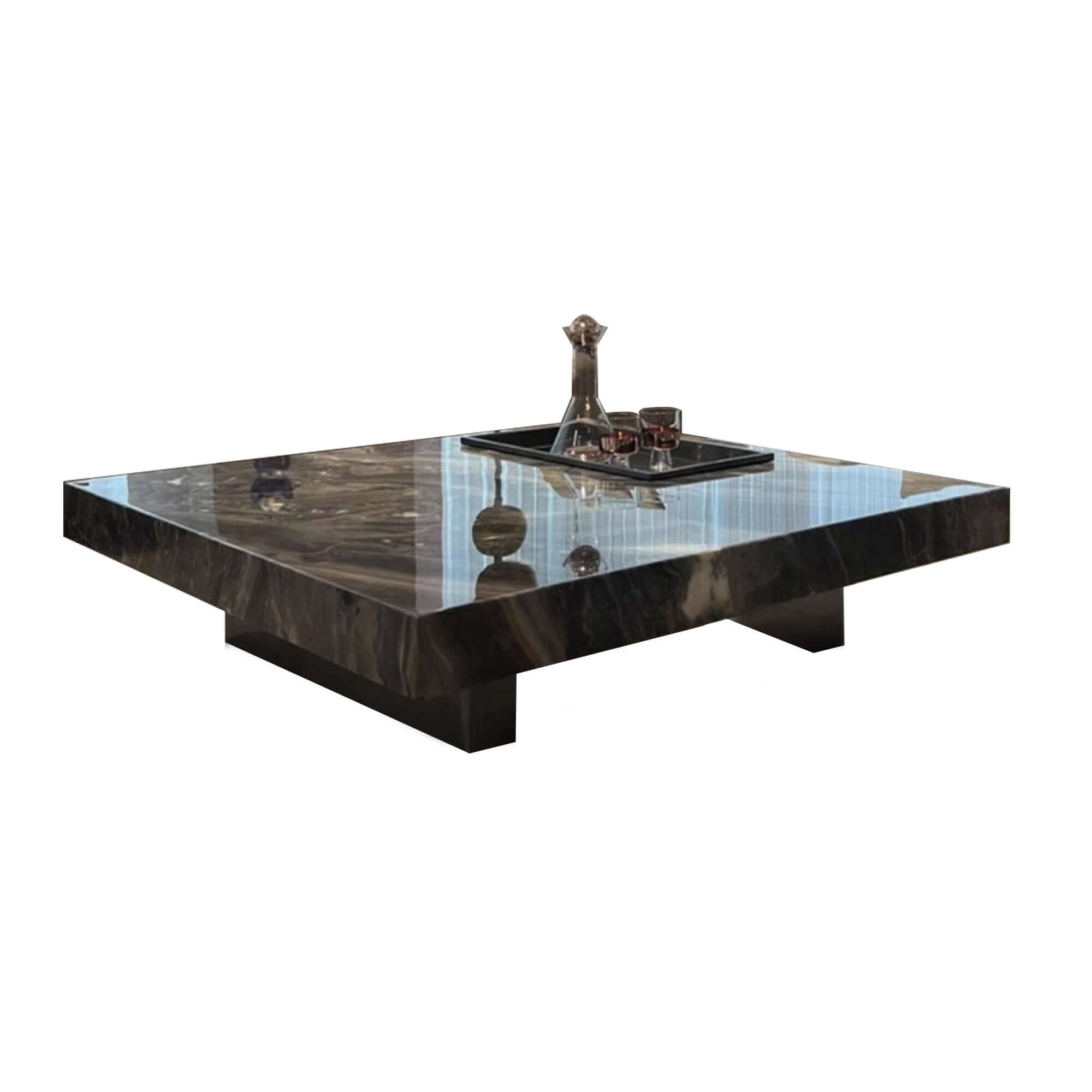 Hompkin Sintered Stone Square Coffee Table with Integrated Tray