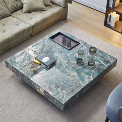 Hompkin Sintered Stone Square Coffee Table with Integrated Tray