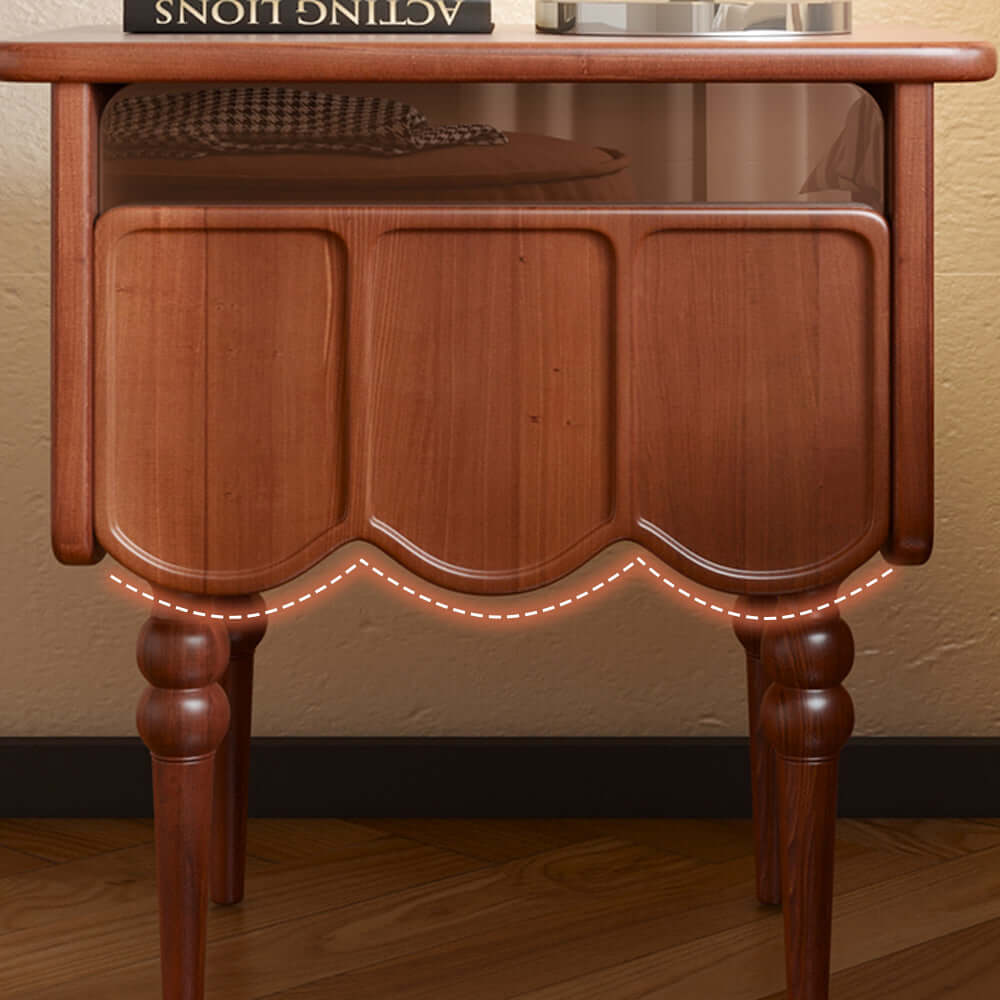 Hompkin Solid Wood Bedside Table – Modern Nordic Minimalist Nightstand