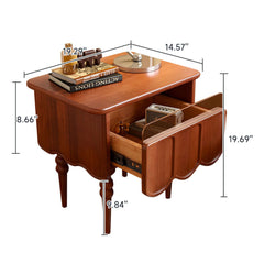 Hompkin Solid Wood Bedside Table – Modern Nordic Minimalist Nightstand