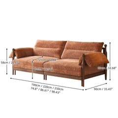 Hompkin Solid Wood Convertible Sofa Bed – Mid-Century Japandi Modular Sleeper