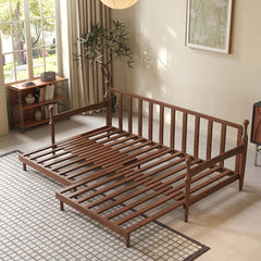 Hompkin Solid Wood Convertible Sofa Bed – Mid-Century Japandi Modular Sleeper