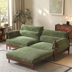 Hompkin Solid Wood Convertible Sofa Bed – Mid-Century Japandi Modular Sleeper