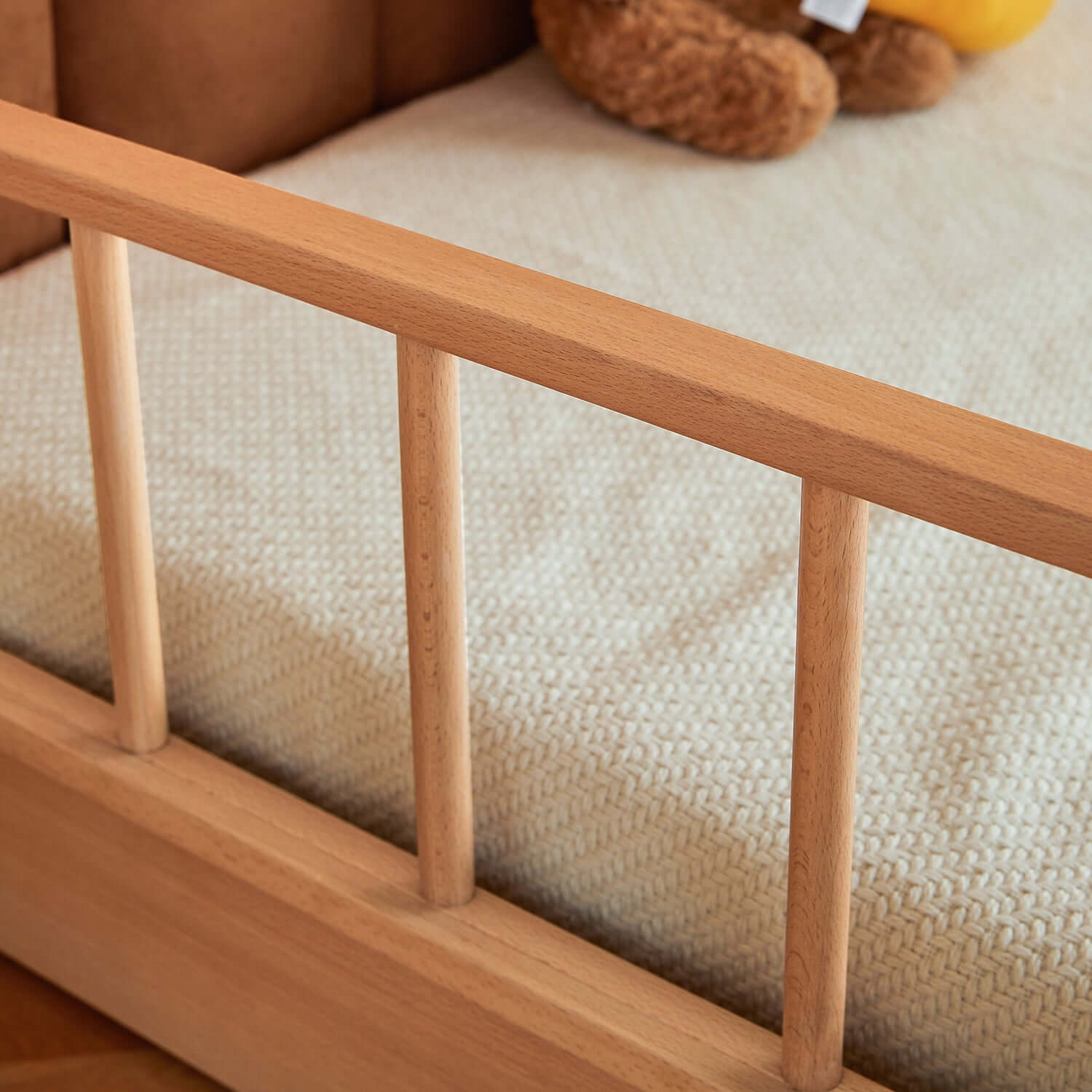 Hompkin Solid Wood Extendable Castle Bed with Canopy and Upholstered Headboard