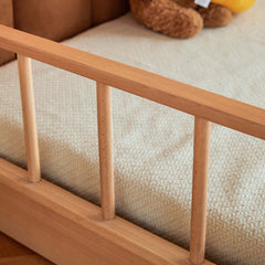 Hompkin Solid Wood Extendable Castle Bed with Canopy and Upholstered Headboard