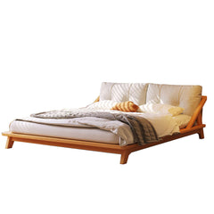 Hompkin Solid Wood Slatted Bed Frame with Tatami-Inspired Headboard