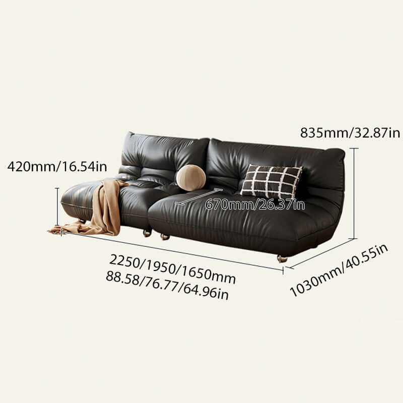 Hompkin Togo-Style Eco-Leather Convertible Sleeper Sofa Bed