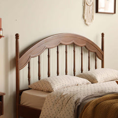 Hompkin Vintage Solid Wood Slatted Bed Frame with Elevated Headboard