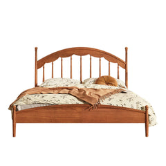Hompkin Vintage Solid Wood Slatted Bed Frame with Elevated Headboard