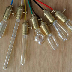 Industrial Brass Pendant Light with Adjustable Cable and E26 Bulb Base