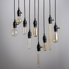 Industrial Brass Pendant Light with Adjustable Cable and E26 Bulb Base
