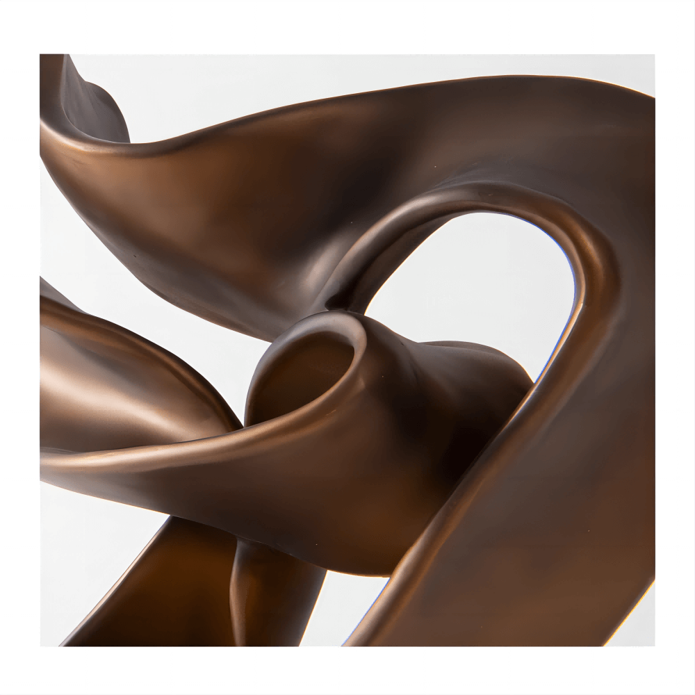 Industrial Bronze Resin Wall Sculpture with Geometric Abstract Design