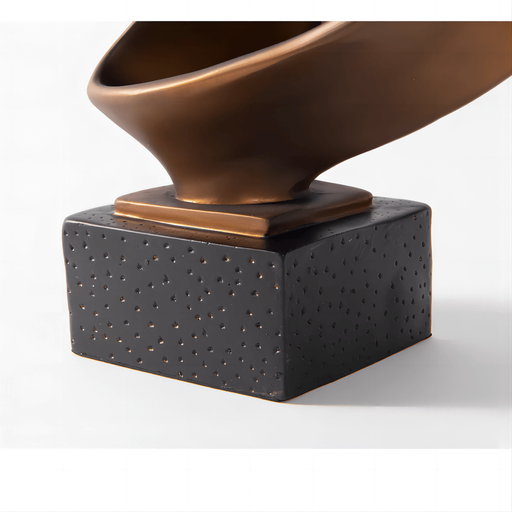 Industrial Bronze Resin Wall Sculpture with Geometric Abstract Design