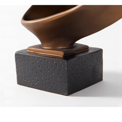 Industrial Bronze Resin Wall Sculpture with Geometric Abstract Design