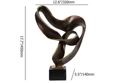 Industrial Bronze Resin Wall Sculpture with Geometric Abstract Design Dimensions