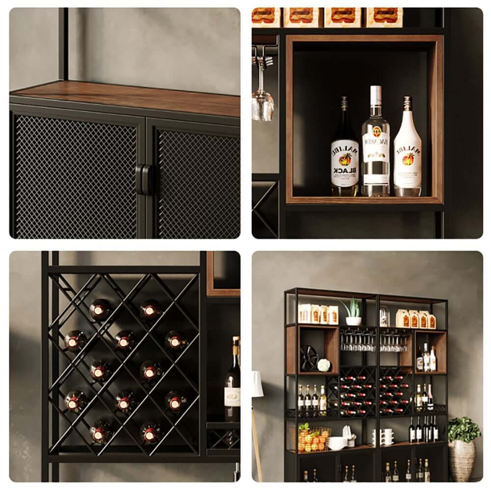 Industrial Eco-Board Wine Cabinet With Shelves