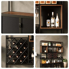 Industrial Eco-Board Wine Cabinet With Shelves