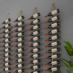 Industrial Gold Metal Wine Rack With Large Capacity