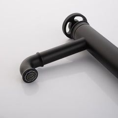 Industrial Matte Black Brass Vessel Sink Faucet with Fixed Spout