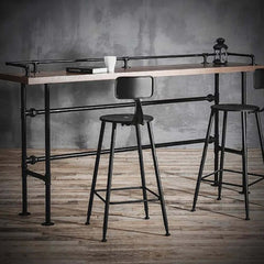 Industrial Metal Bar Set With Footrest And Stools