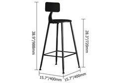 Industrial Metal Bar Set With Footrest And Stools Dimensions