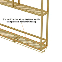 Industrial Metal Hanging Wine Rack - Black & Gold